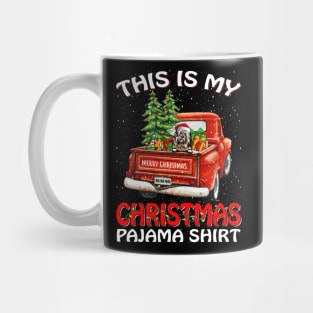 This Is My Christmas Pajama Shirt Sheepdog Truck Tree Mug